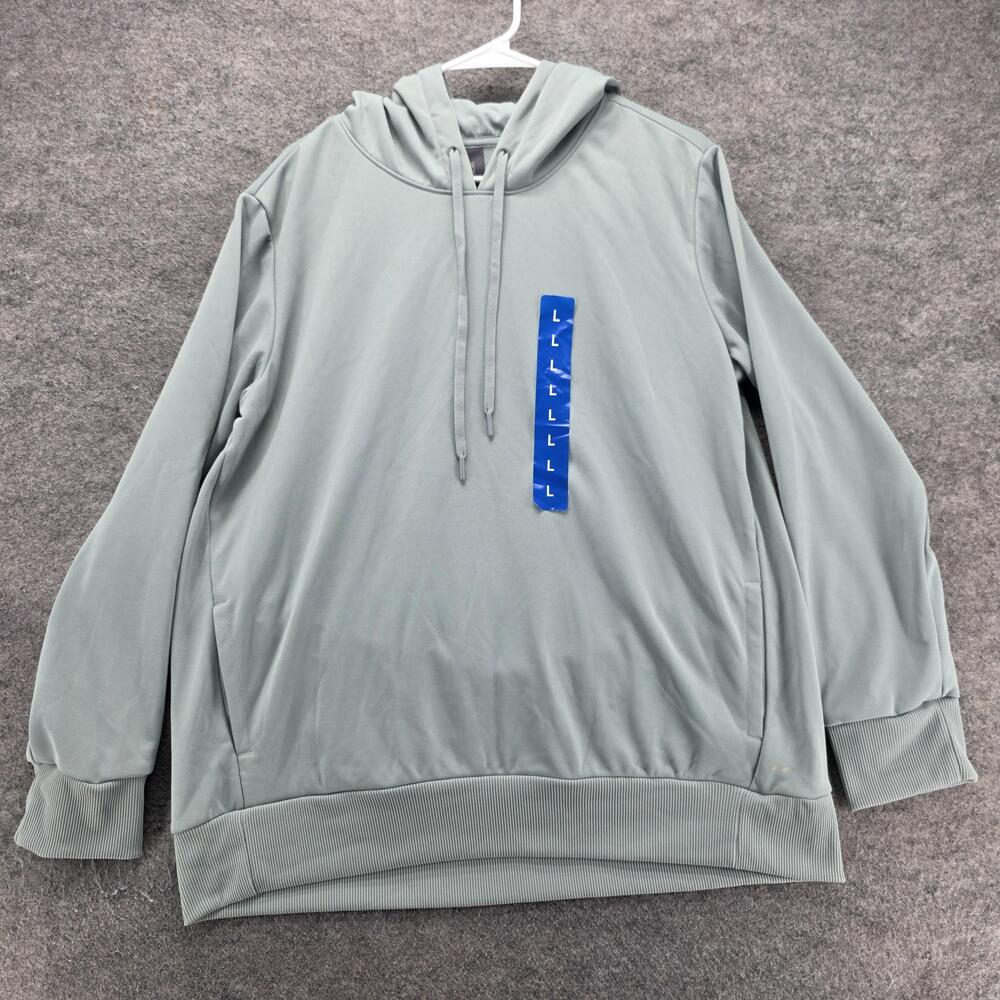MONDETTA Hoodie Womens L Green Pullover Hooded Pockets Moisture Wicking